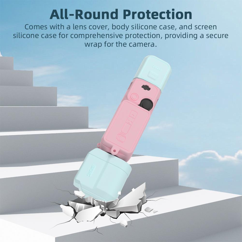 Силиконовый чехол для ручки DJI Osmo Pocket 3 Мягкий чехол-накладка Защитная крышка для объектива Защитный чехол от царапин для аксессуаров DJI Pocket 3