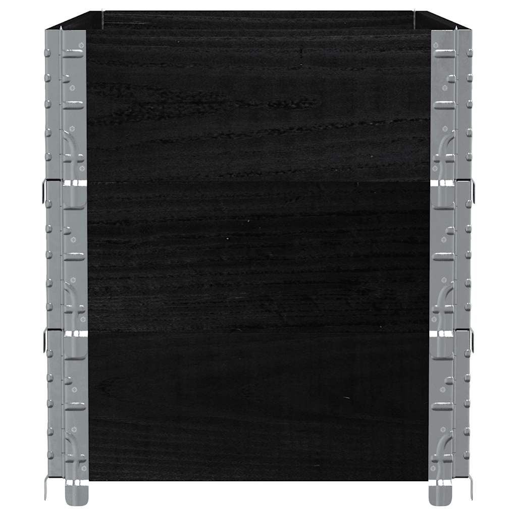 Pallet Frame Kit 3 pcs Black 100x50 cm Solid Pine Wood