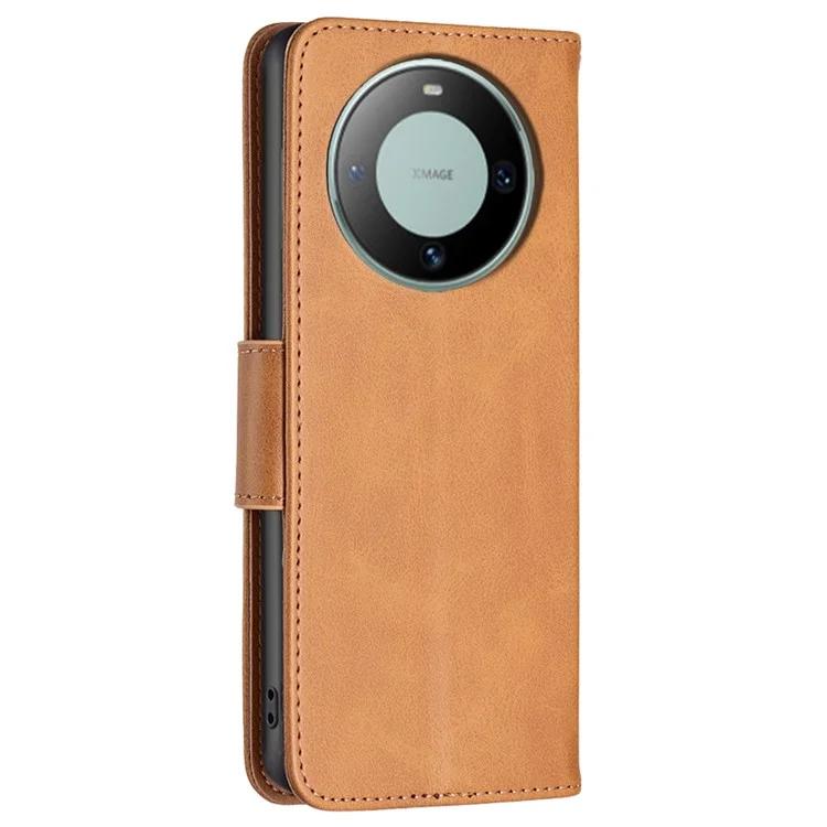 For Huawei Mate 60 Book Style Phone Wallet Case Textured PU Leather Stand Phone Cover