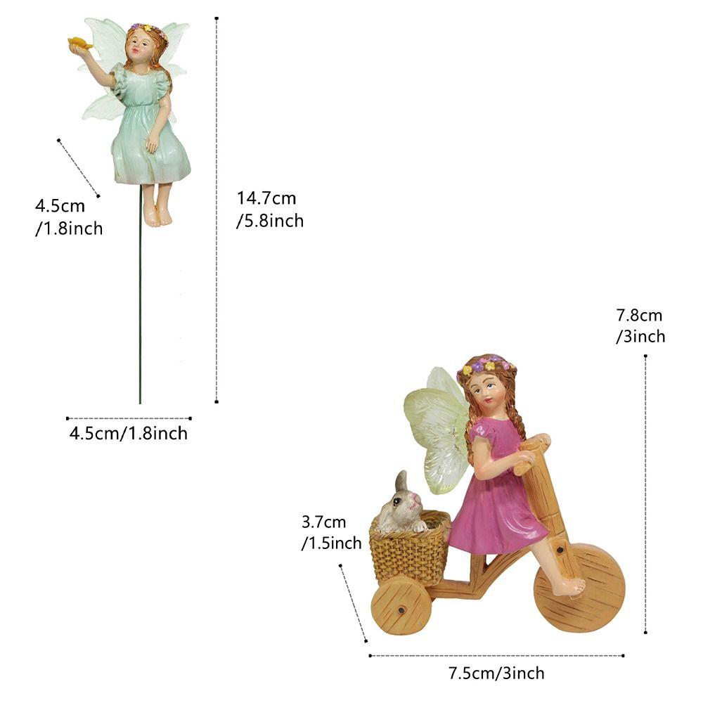 Resin Fairy Statue Cute Bonsai Inserts Scene Decoration Fairy Garden Figurines  Courtyard