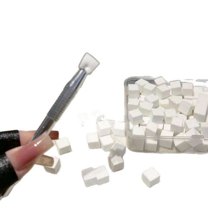 Nail Art Sponge High Density Tofu Block Blending Blush Tool with Clip