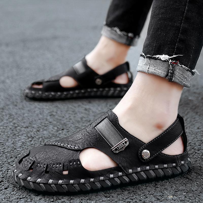 Мужские сандалии, летние уличные пляжные сандалии на плоской подошве, дышащие легкие повседневные мужские туфли, мужские тапочки высокого качества, размер 38–45