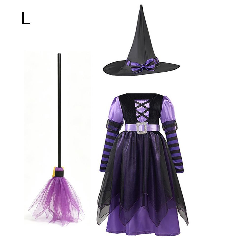 With Hat Witch Costume Dress Makeup Ball Kids Cosplay Dress Halloween Costume Clothes For Toddlers