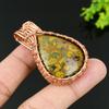 Bamboo Jasper Handmade Copper Wire Wrap Jewelry Pendant 2.09 R4b94