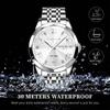 PINDOWS Diamond Business Dress Analog Quartz Luxury Waterproof Luminous Date Stainless Steel Classic Fashion Watch Men's Watch, Display, Two-Tone