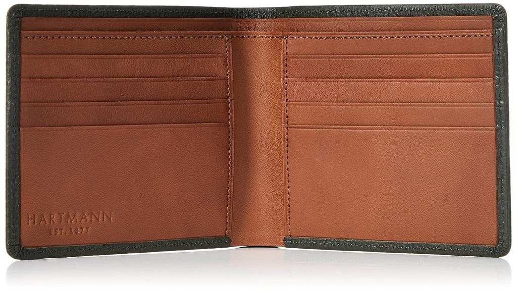 Кошелек-бумажник Hartmann Glendale, бифолд, Сделано в Японии, Зелено-коричневый