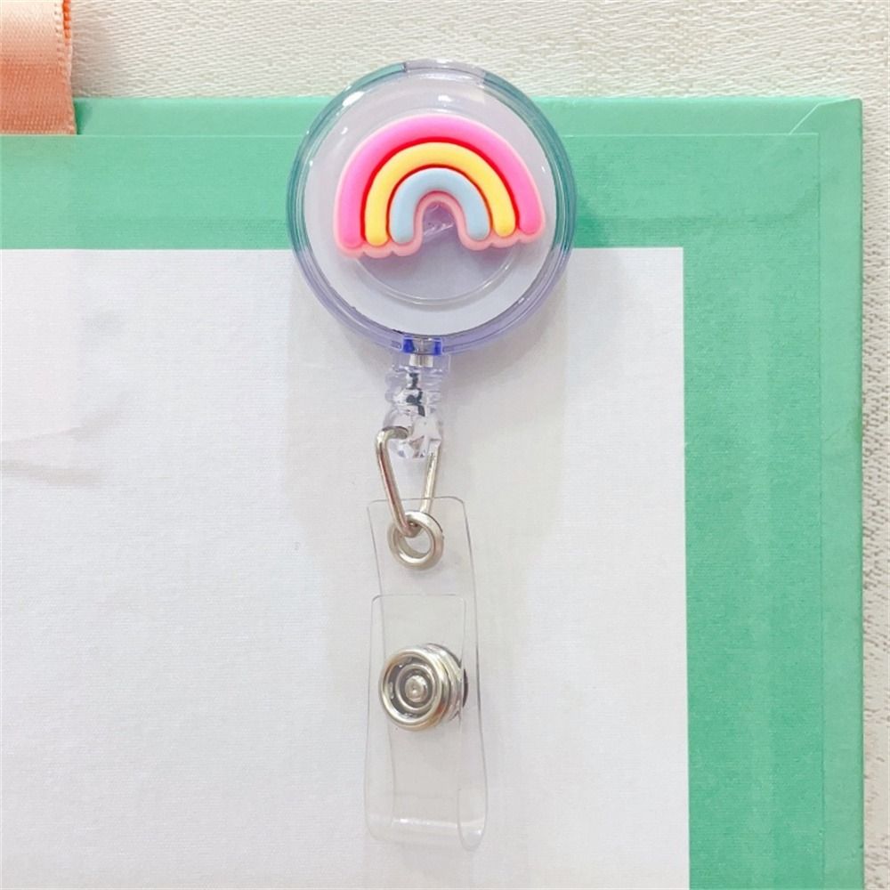 Students Cartoon Nurse Doctor ID Card Clips Badge Holder Name Card Holder Retractable Badge Reel