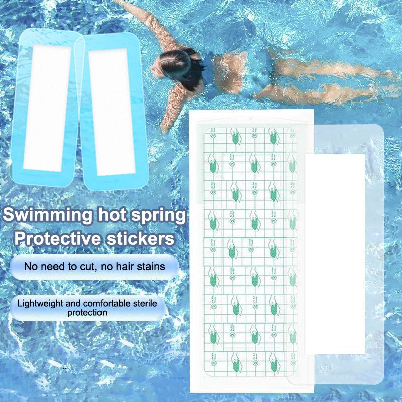 Прямоугольные гигиенические вкладыши из ПУ для купальников, водонепроницаемые, с клейким слоем, для женщин и девочек, защитные, для плавания, личные патчи