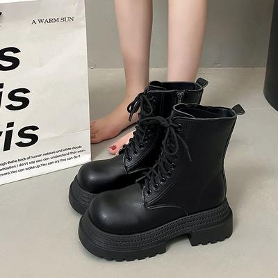 Тонкая женская мода не устают ноги толстая подошва увеличивающая рост мягкая эластичная удобная амортизация противоскользящие повседневные спортивные ботинки Мартин