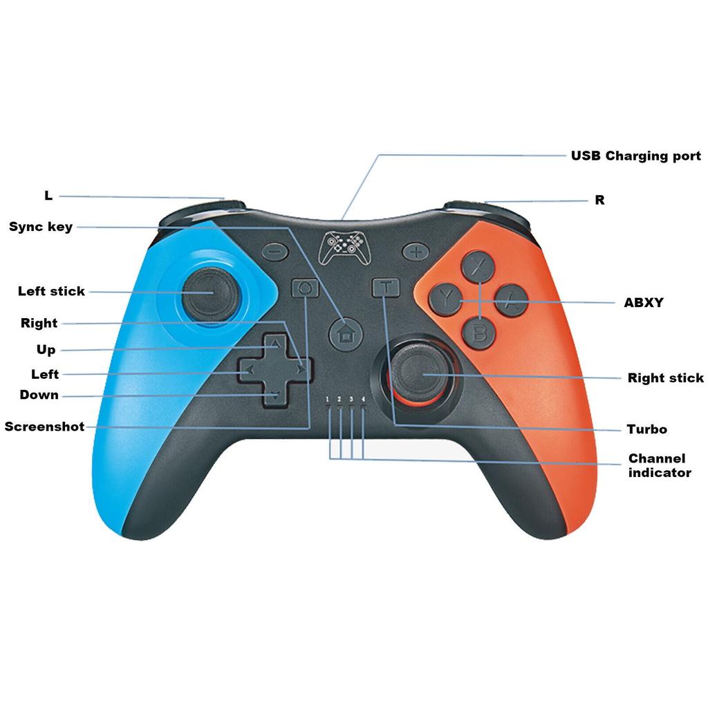 Геймпады поддерживают беспроводной контроллер Bluetooth Turbo, совместимый с Nintendo Switch, геймпад для консоли NS Switch OLED, USB-джойстик для ПК, 6 осей