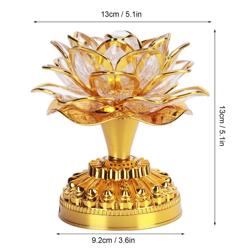 D2 Led Colorful Lotus Lantern Buddhist Lamp Buddha Light Buddhist Appliances Night Light Table Bedside Lamp Room Decoration LED