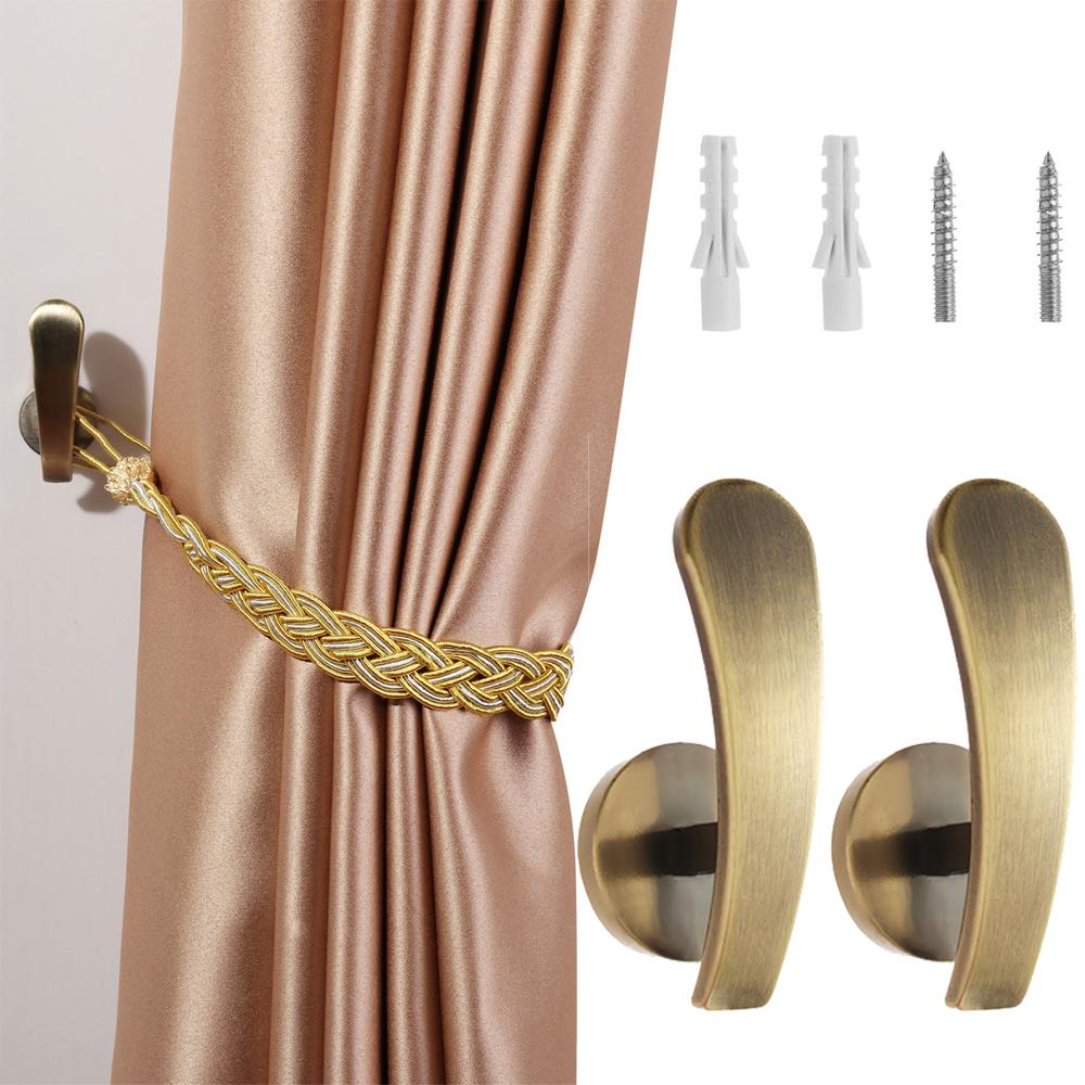 Durable Practical Modern Curtain Holder Wall Hanger Curtain Holdback Mounted Metal Hooks