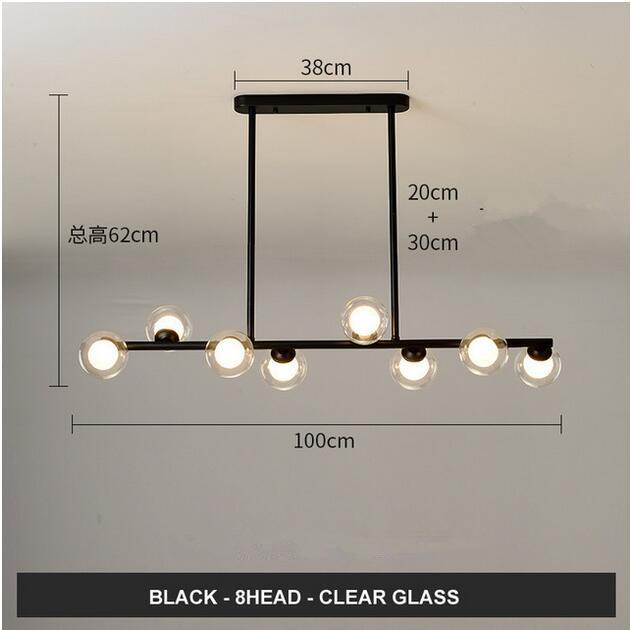 Dining Room Ceiling Chandelier Suspension Horizontal Glass Balls Chandeliers Kitchen Hanging Lamp Office Front Desk Lights