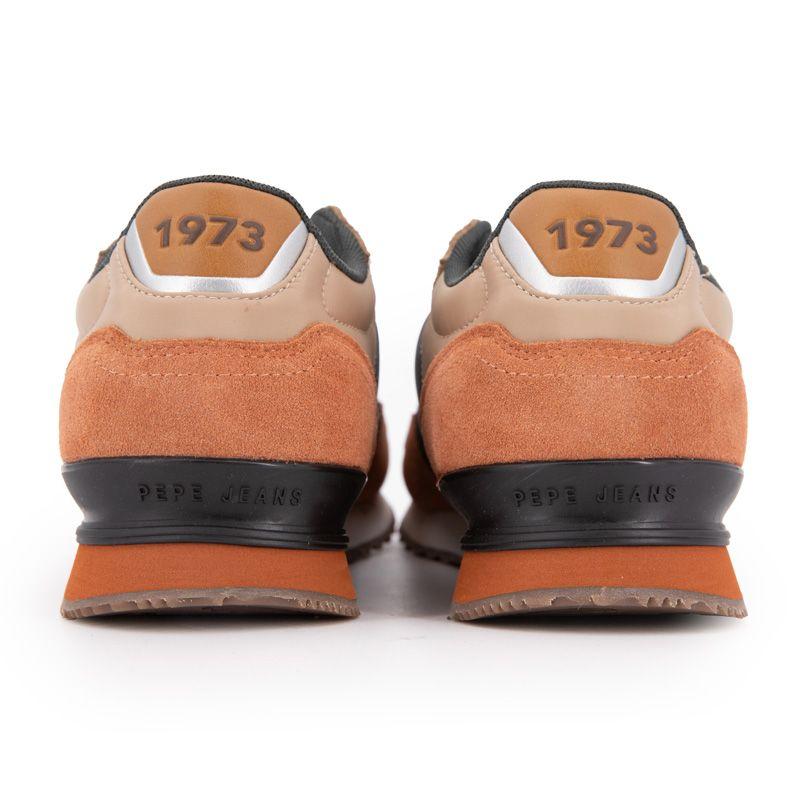 Men's PEPE JEANS Camel Leather Sneakers London Grade Beige Laces