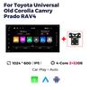 2din Android автомобильный радиоприемник мультимедийный проигрыватель CarPlay авто стерео для Toyota VIOS CROWN CAMRY HIACE PREVIA COROLLA RAV4 универсальный GPS