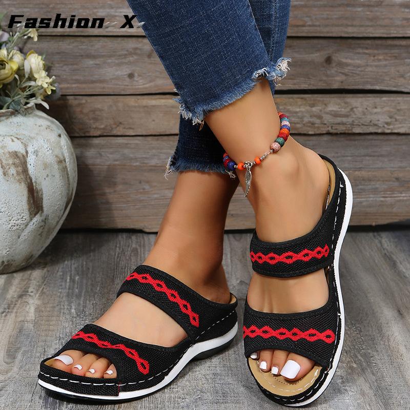 Women Sandals Breathable Mesh Summer Shoes For Women Low Heels Sandalias Beach Slippers Sandals