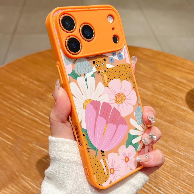 Retro Flower Print Case For iPhone 17 18 Pro Max Hybrid TPU+PC Magnetic Phone Cover For iPhone 16 15 14 13 Pro Max 17E