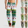 Men's Knitted Fashion Print Pocket Casual Pants Pajama Pants
