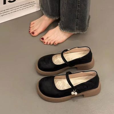 Французский мягкий темперамент одинарные туфли женские новые туфли в китайском стиле женские туфли с круглым носком универсальные туфли Мэри Джейн маленькие кожаные туфли с юбкой