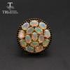 Top Quality Opal Big Luxury Gemstone Ring Oval Cut 4*6mm 15 Pc 7ct Fine Gemstone Jewelry 925 Sterling Silver for Women