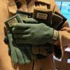 Зеленые вязаные шерстяные перчатки для женщин на зиму Корейская версия Утепленные Теплые Защита от холода для езды на велосипеде Пятипалые Сенсорные Пальцы Разделенные Пальцы Зимние