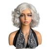 Смешанные серебристо-серые короткие волнистые волосы женские средней длины черный кудрявый парик синтетический натуральный парик для вечеринок повседневный термостойкое волокно