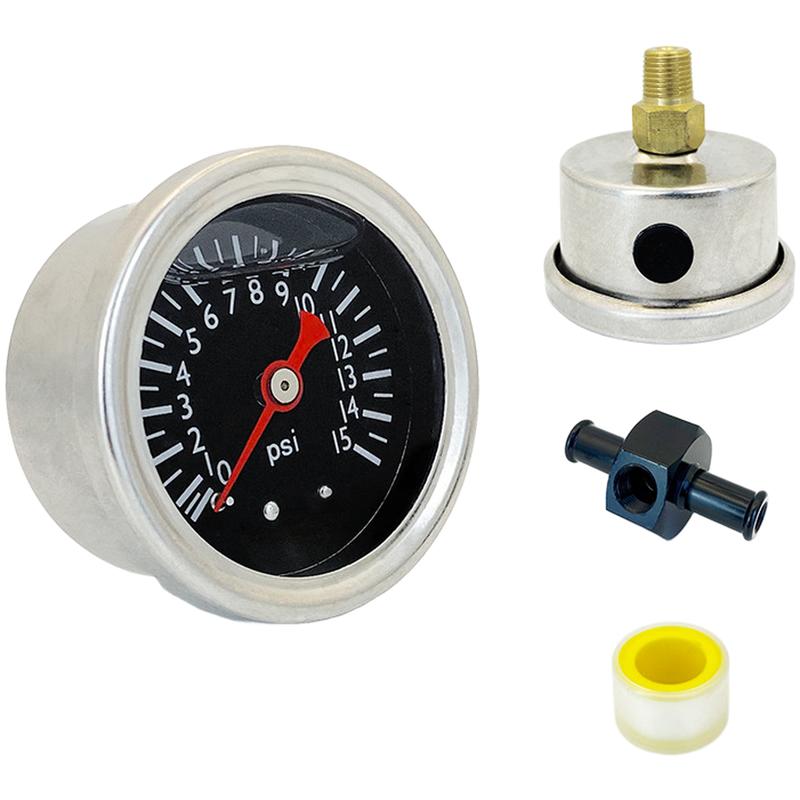 0-15 psi Аксиальный ударопрочный манометр давления топливного масла 40 мм Для циферблата 1/8''NPT Манометры давления масла Автомобильные детали интерьера Аксессуары