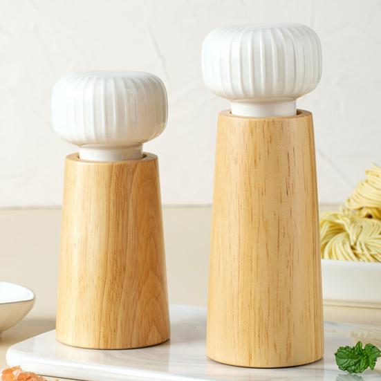 Деревянная мельница для перца Yousheng, ручная мельница для соли и перца, регулируемая крупнозернистая мельница, многоразовая мельница для соли и перца с керамической крышкой