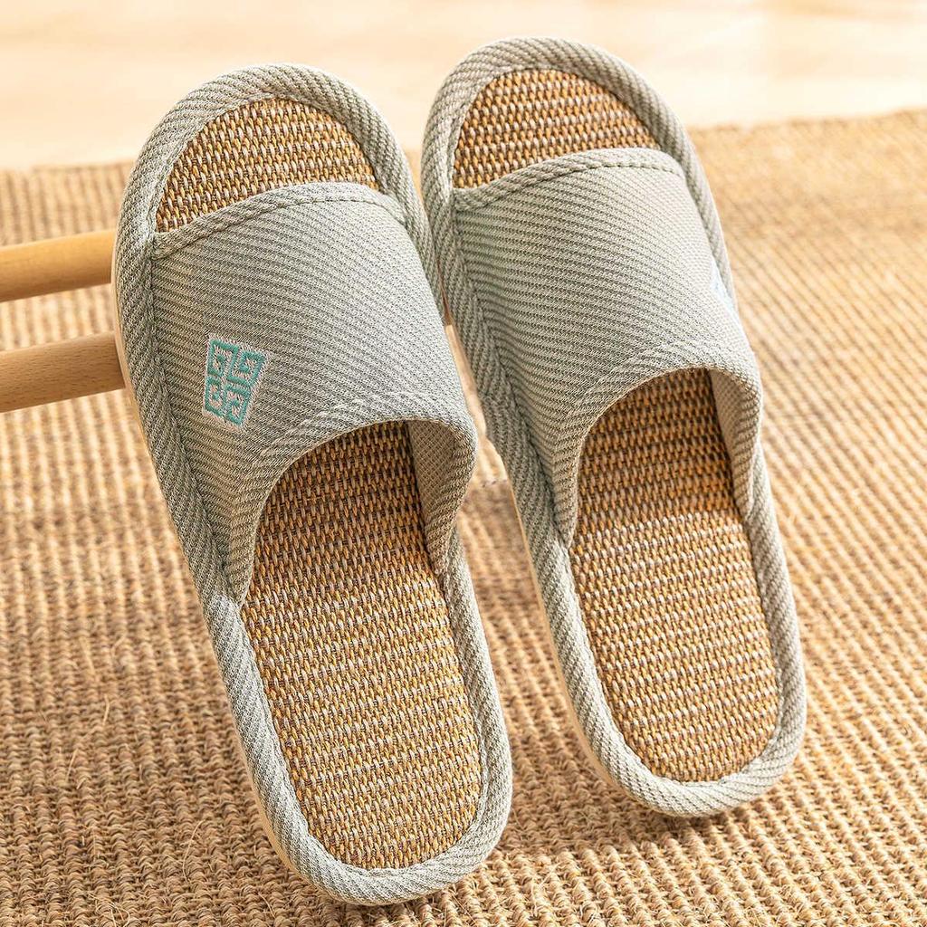 Льняные тапочки Jieliya 2024 Unisex - Бесшумный домашний хлопок для всех сезонов