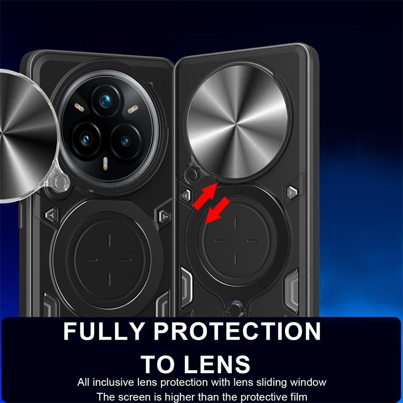 Кольцо для пальца, магнитный держатель, защитный чехол с раздвижным окном для Oppo Realme 14 Pro Plus, защитный чехол с подставкой для Realme 13 12 11 Pro Plus