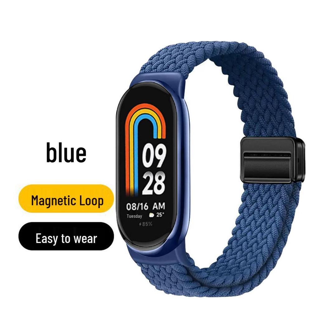 Нейлоновый плетеный ремешок Xiaomi Band 10 со встроенной магнитной застежкой, совместим с Xiaomi 9/8.