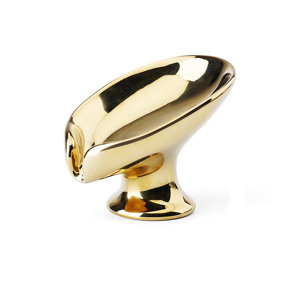 Leaf Shape Self Draining Soap Holder Ceramic Bathroom Storage Holder Elegant Soap Rack Washbasin