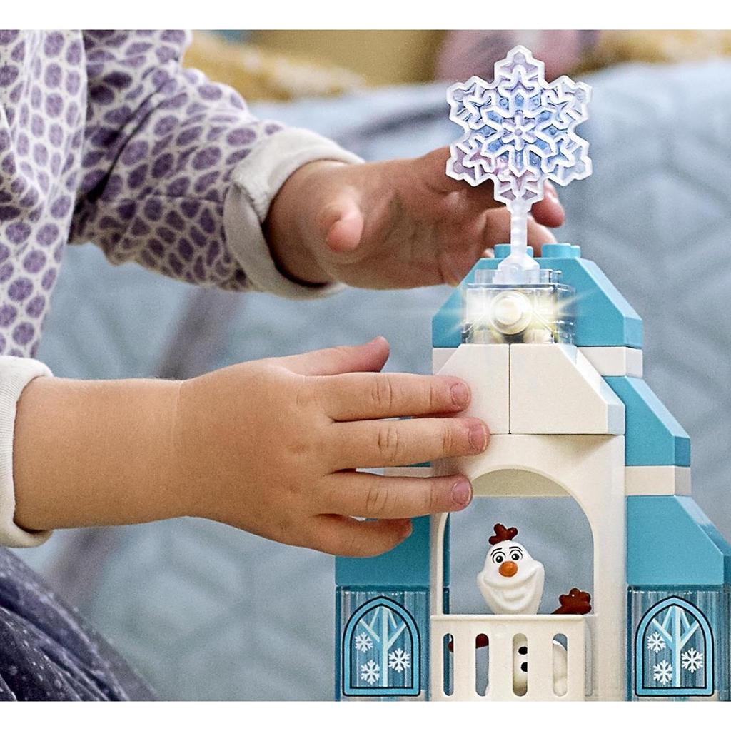 LEGO Duplo Frozen Ice Castle Рождественский подарок Рождество 10899 Игрушечный блок Подарок для младенцев Кукла Замок для младенцев Кукла для мальчиков и девочек от 2 лет и старше Светящаяся!