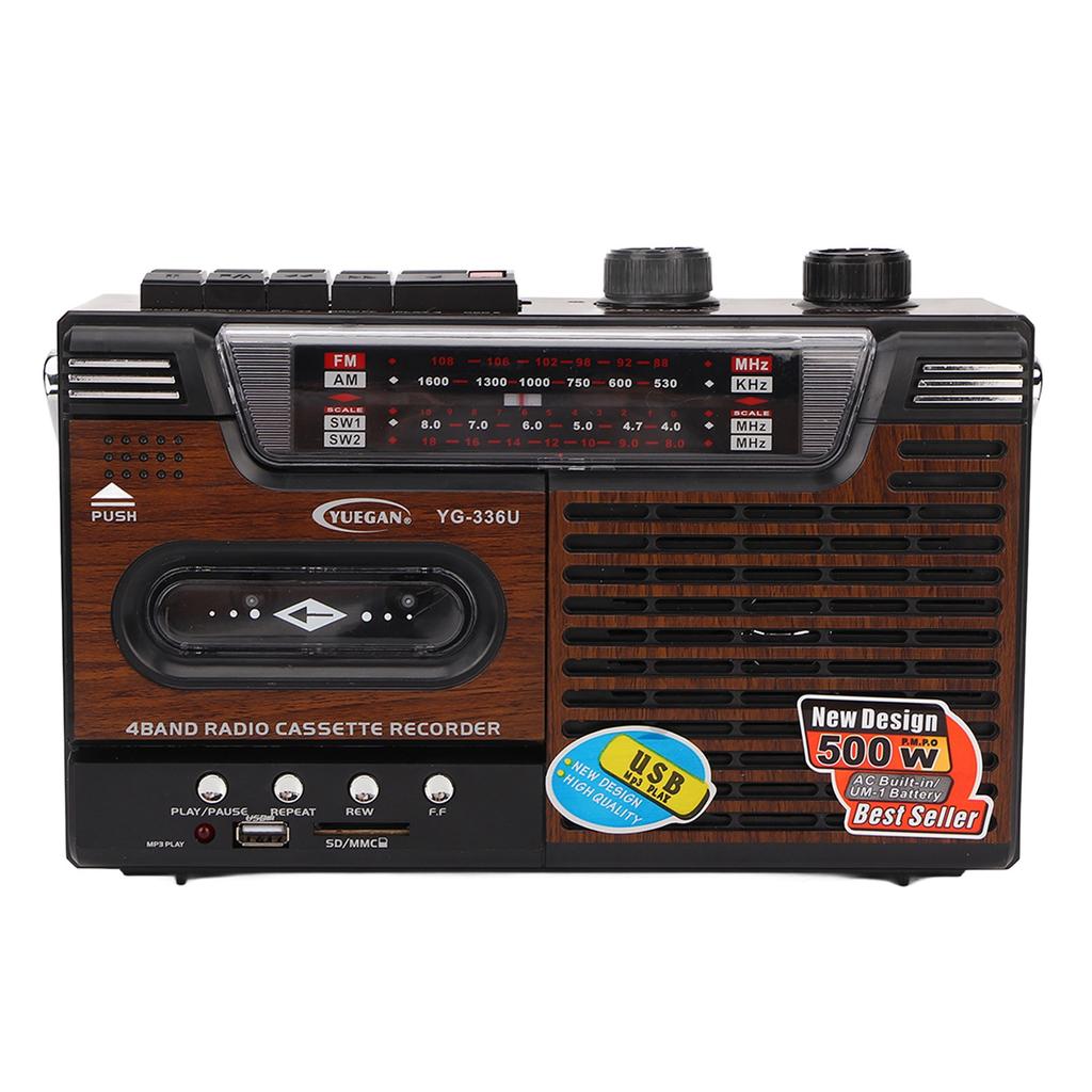 Кассетный плеер AM FM Радио Мощный сигнал Бесшумный Поддержка Карты Памяти и USB Портативная Кассета