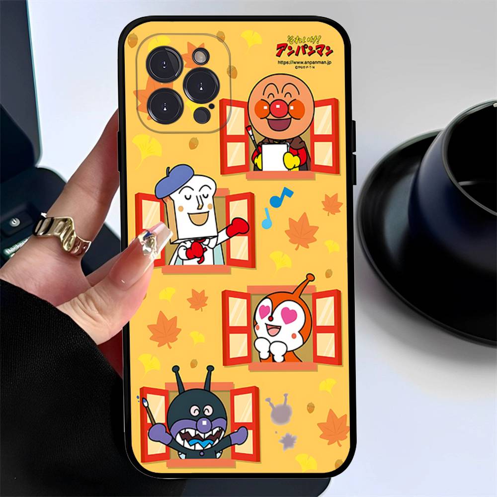 C-Дети A-Анпанман Чехол для телефона Для iPhone 17 16 15 14 13 12 11 Pro Max Plus Черный Чехол