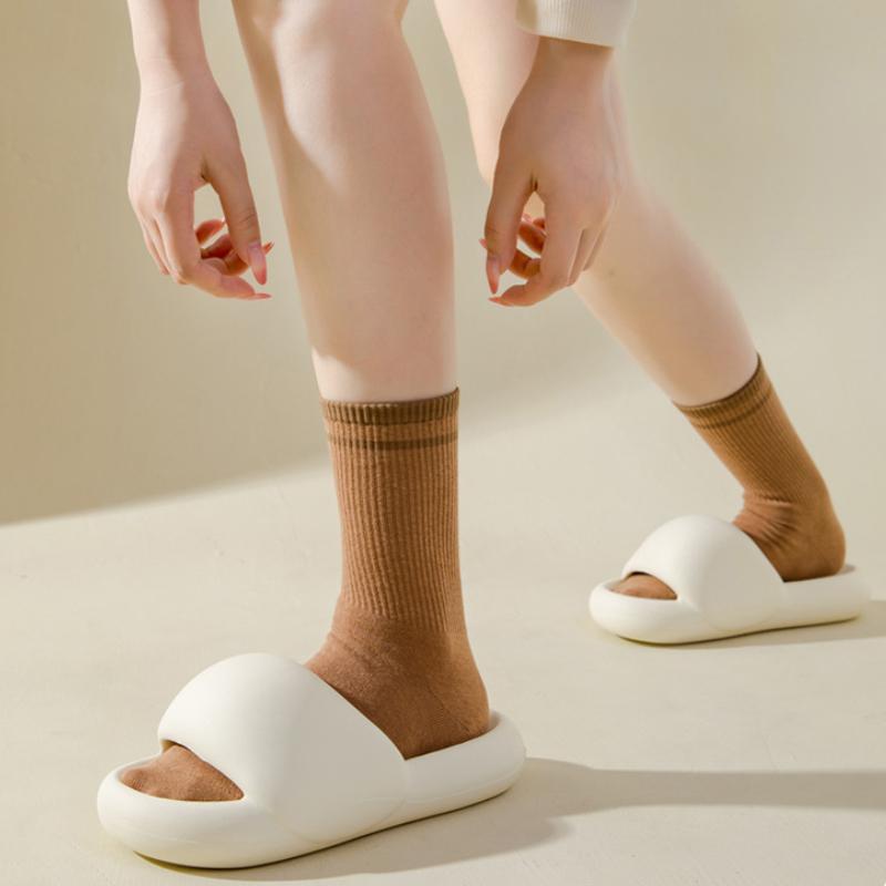 Хлопковые женские осенне-зимние многослойные носки, впитывающие пот, японские спортивные носки до середины икры