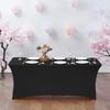 6FT/4FT Table Cover Rectangular Washable Spandex Tablecloth Stretch Tight Fitted Cocktail Table Decoration Wedding Event