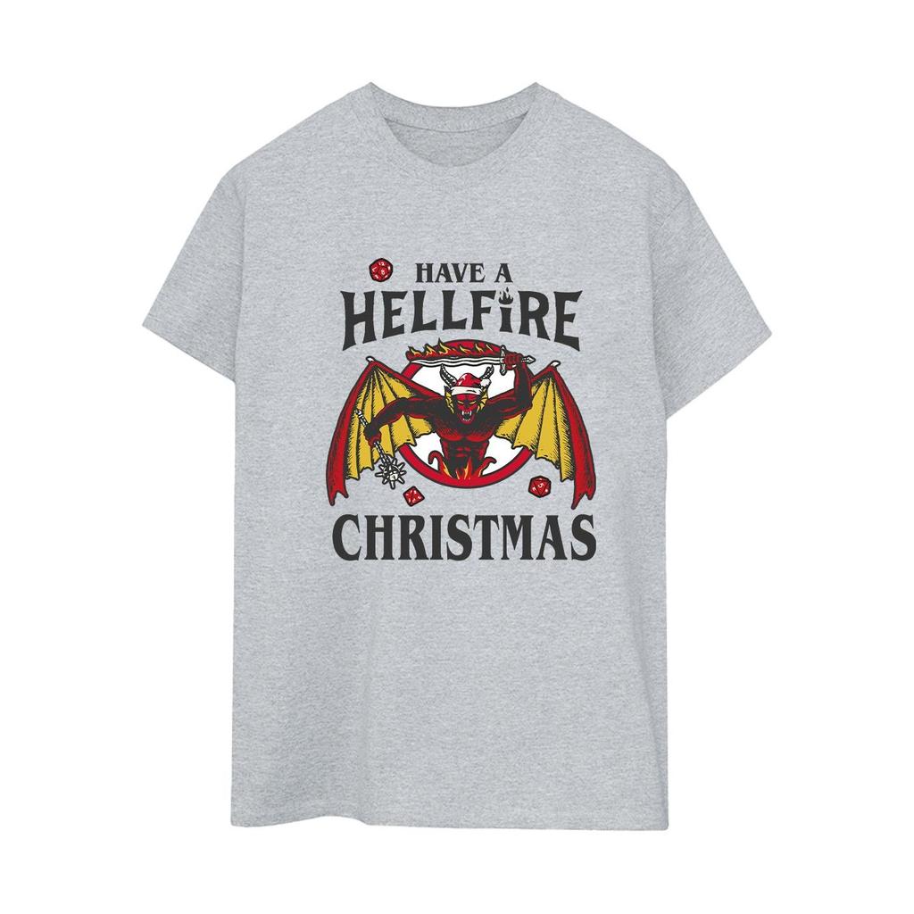 Netflix Womens/Ladies Stranger Things Hellfire Christmas Cotton Boyfriend T-Shirt