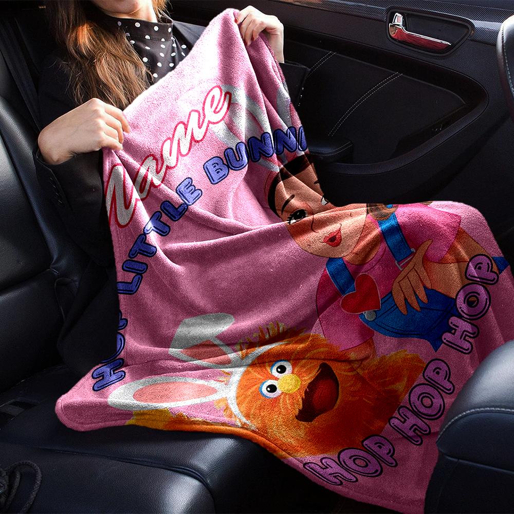 Custom Name Ms. Rachel Theme Printed Blanket - Perfect for Couch, Bed, Travel & Outdoor Use | Machine Washable, Cozy & Durable.