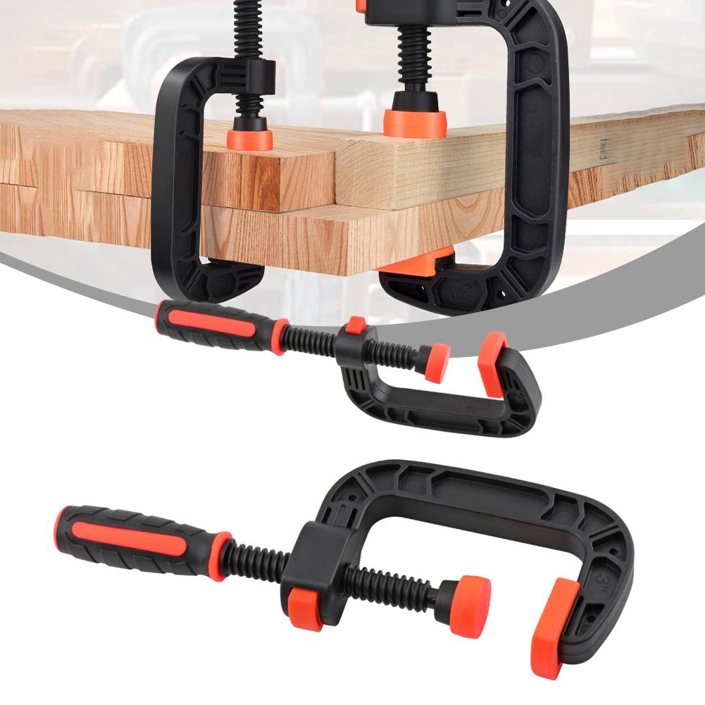 2pcs 2in/3In Woodworking C-Clamp G Clamps Jaw For Woodworking Heavy-Duty Plastic Rubber Workbench Quick Fixed Clip Hand Tools