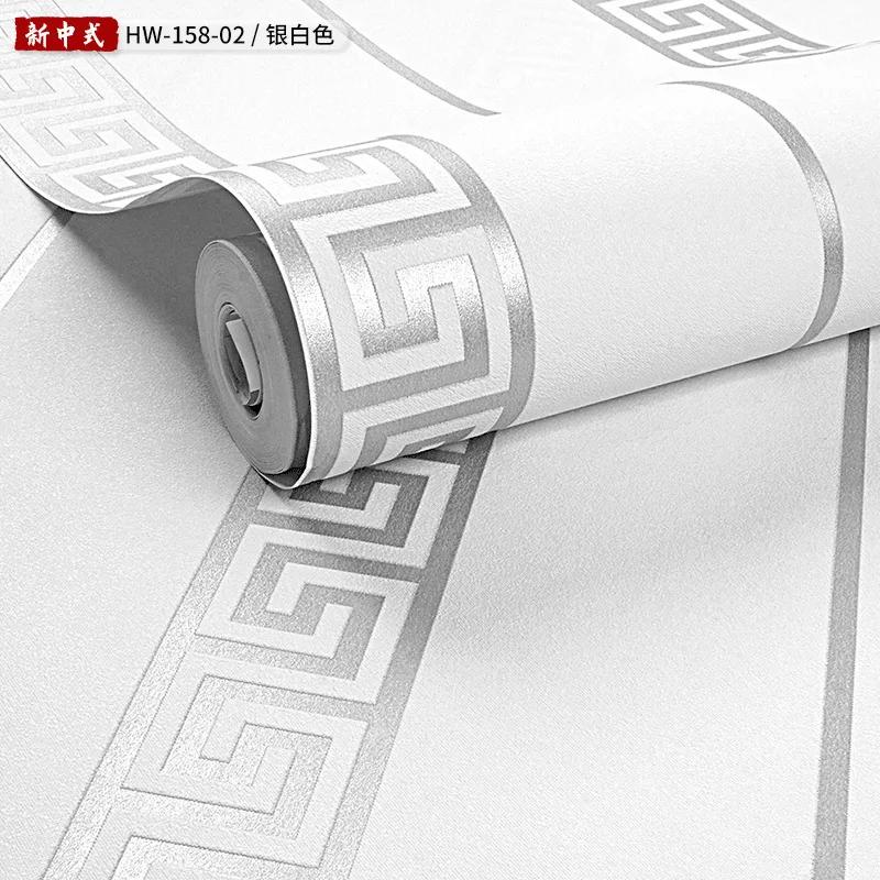 Ретро Серые Обои Китайский Стиль Ключевой Узор Гостиная 3d Трехмерный Дзен Буддийский Зал Классические Домашние Обои