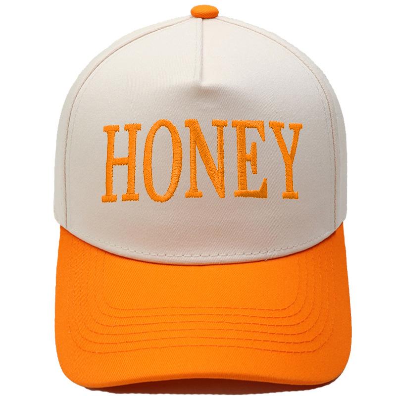 HONEY truck driver hat embroidery retro color matching baseball cap European and American men's and women's casual outdoor hat