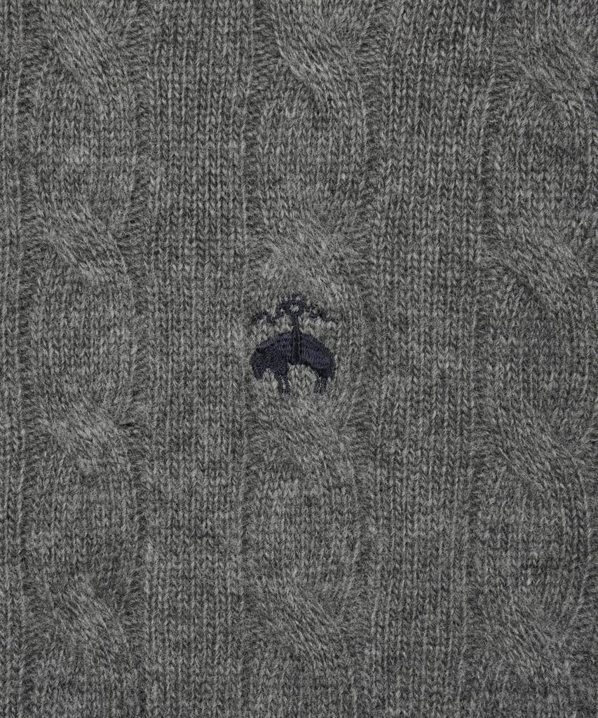 Шерстяной свитер с косами BROOKS BROTHERS (серый) (Bbwrmbf401)