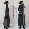2024 Осень/Зима Японское клетчатое платье-халат с разрезом для зрелых женщин
