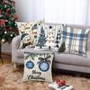 Рождественская бело-синяя наволочка Снеговик Снежинка Рождественское украшение Комбинация Гостиная Спальня Дом Наволочка для подушки