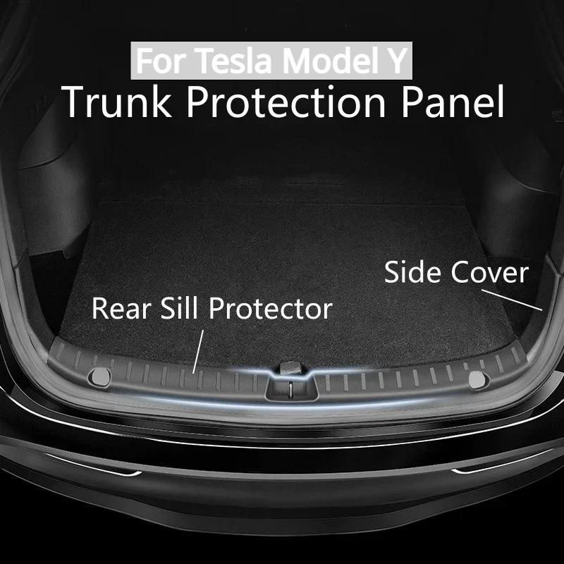 Trunk Protector Guard For Tesla Model Y 2024 Accessories Anti-Scratch Mat Rear Cargo Threshold Sill Cover Bumper Organizer Pad