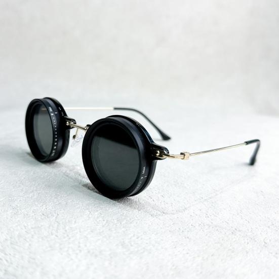 Round Polarized Sunglasses 1-9 Gears Adjustable Tint Sun Glasses with ND Filter Lenses for Men Beach Shady Fishing Driving