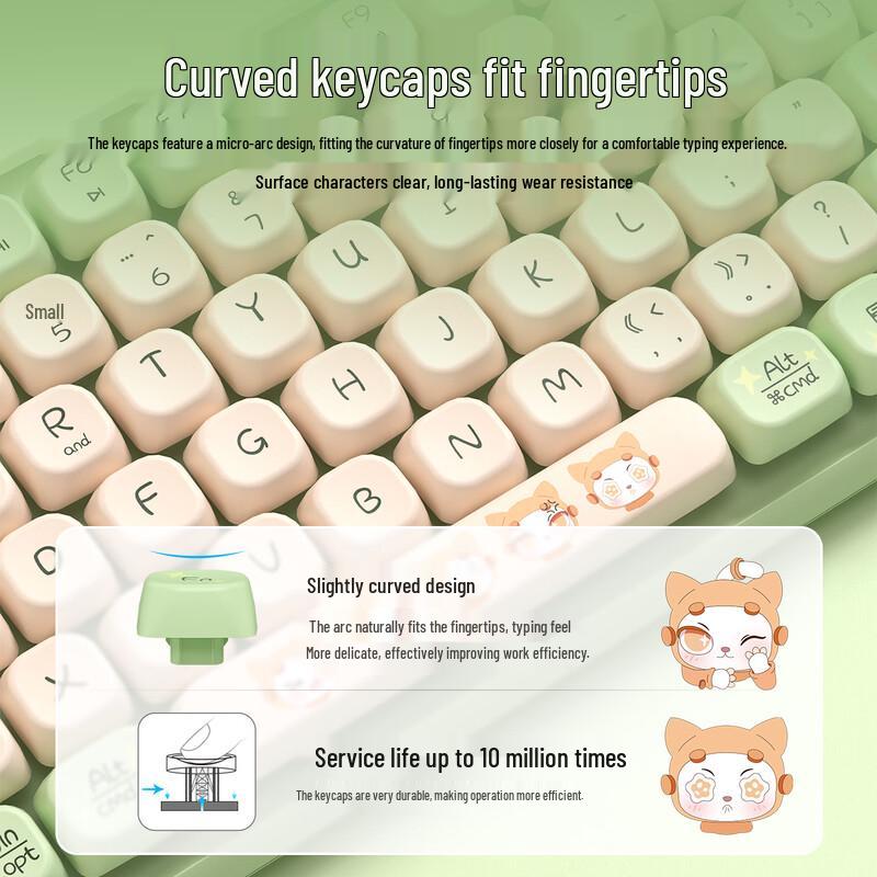 B.O.W K509DL Wireless Tri-Mode Membrane Keyboard