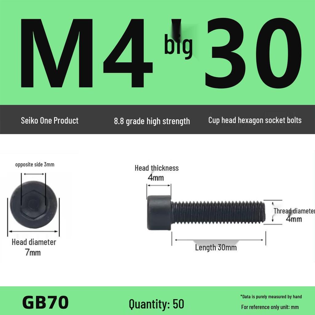 8.8 High-Strength Socket Head Cap Screw Bolt (M4-M16)