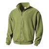 Men's Solid-color Casual Fleece Fleece Hoodie, Men's Sports Long-sleeved Zipper Cardigan Stand-up Collar Jacket